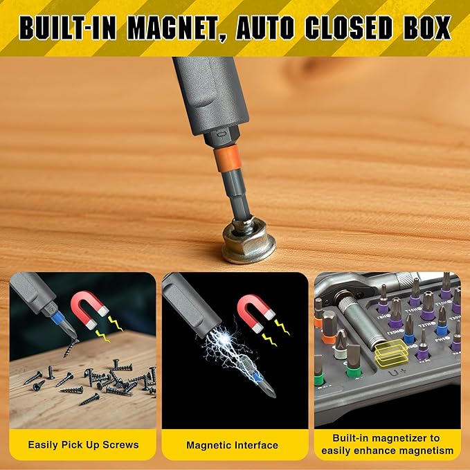 42 In 1 Magnetic Screwdriver Set,Small Ratcheting Screwdriver Pocket Set For Craftsman,Screwdriver Bit Set With Tough Case,Repair Tool Kit