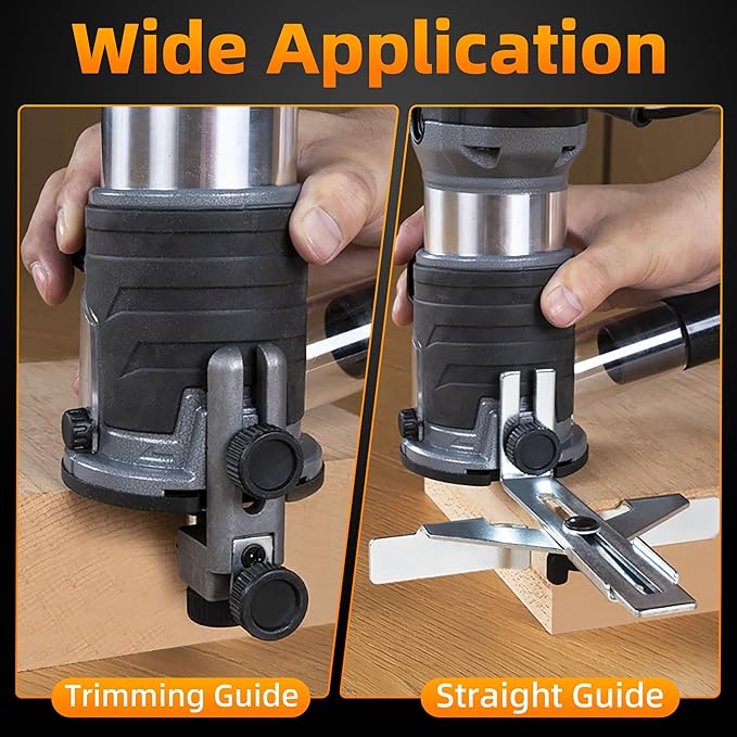 FoxAlien 1HP 710W 65mm Diameter Compact Palm Router for CNC Woodworking,6 Variable Speeds Max 30000 R/MIN Wood Trimmer with 1/4??Collet (110V)