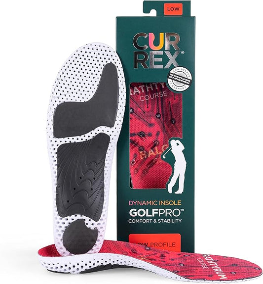 currex GolfPro Insoles for Golf Shoes ??Arch Support Inserts to Improve Balance, Stability, Comfort & Performance, Help with Foot & Heel Pain Relief ??for Men & Women ??Low Arch, XS