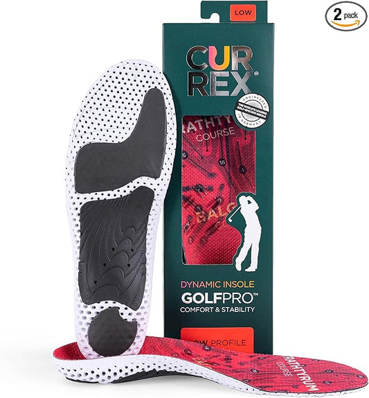 CURREX GolfPro Insoles for Golf Shoes ??Arch Support Inserts to Improve Balance, Stability, Comfort & Performance, Help with Foot & Heel Pain Relief ??for Men & Women ??Low Arch, Medium