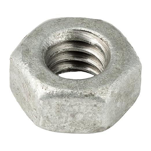 1/4"-20 (100 Pack) Galvanized Grade 2 Hex Nuts, Coarse Thread, Hot Dipped, Industrial/Commercial Grade ASME B18.2.2 by Makers Bolt