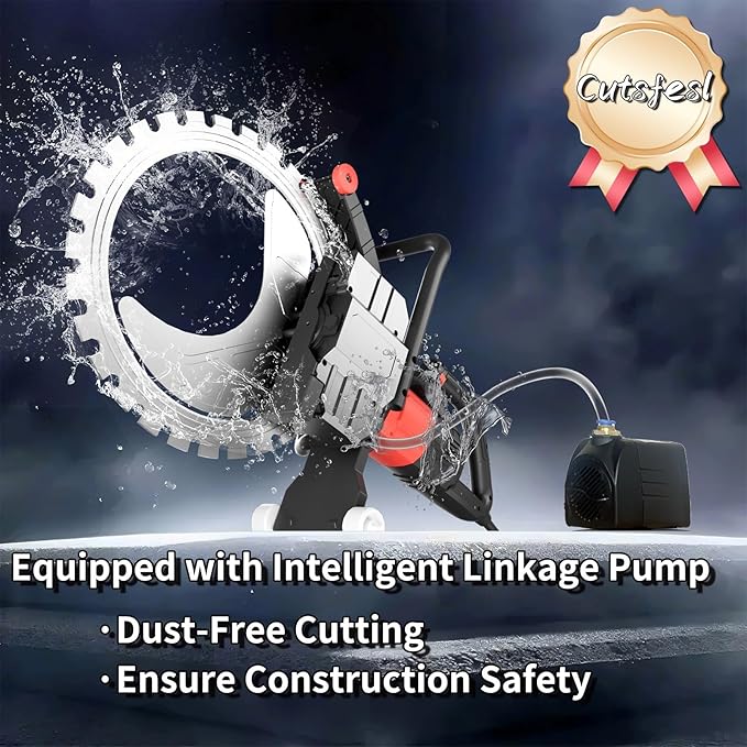 Ring Concrete Cutter Saw, Concrete Saw 20 Inch, 110V Pure Copper Motor With An Intelligent Water Pump for Reinforced Concrete, Ceramic Tiles, Red Brick Walls(220V,Depth of cut 15.74inch)