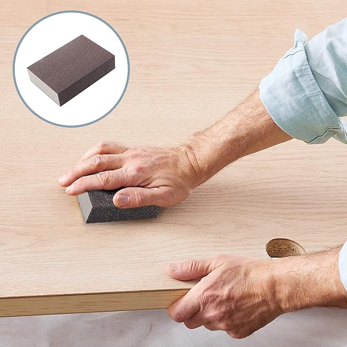 180 Grit Fine Sanding Block - 12Pcs, Wet Dry Sanding Sponge Foam Sandpaper Block Washable & Reusable Sandpaper Sponge for Drywall Wood Plastic Metal Furniture