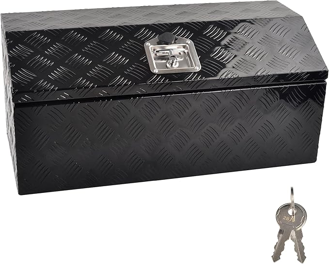 30 Inch Aluminum Truck Tool Box竊똇eavy Duty Truck Bed Tool Box Storage Organizer with T-Handle, Black (30'' x 13.2'' x 13.5'')