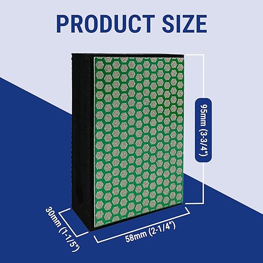 Diamond Hand Polishing Pad Diamond Sanding Block Foam Backed Diamond Sponge Sanding Pads for Wet or Dry Grinding polishing for Granite Marble Stone Tile Glass Ceramic (1, 120# Hexagon)