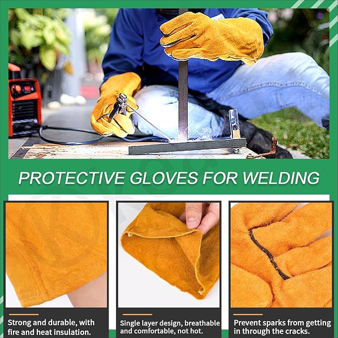 Keadic Welding Slag Removal Tool Set - Includes Chipping Hammer and Gloves for Splatter Removal, Rust Cleaning