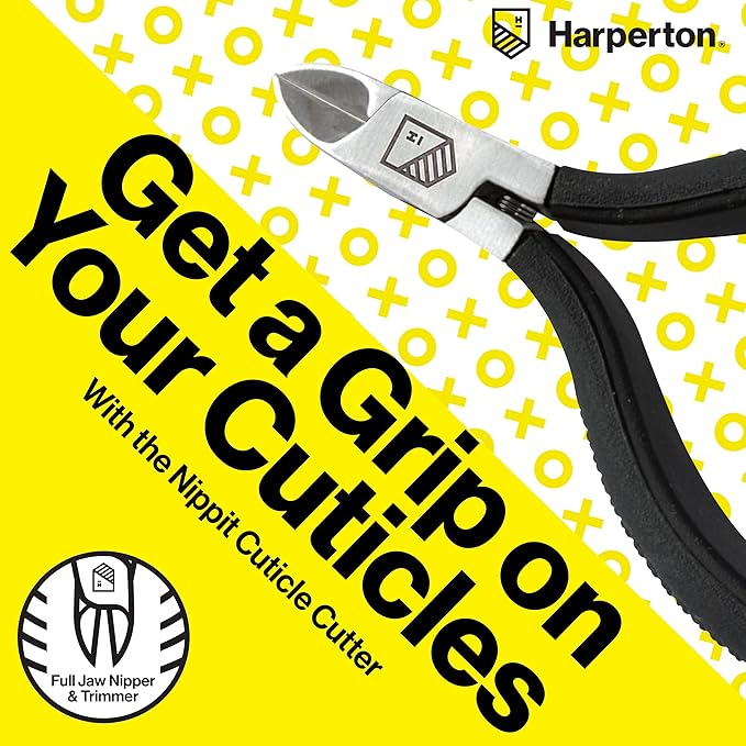 Harperton Cuticle Trimmer - Full Jaw Nipper and Trimmer, Non-Slip Cuticle Nipper Stainless Steel Cutter Fingernails and Toenails