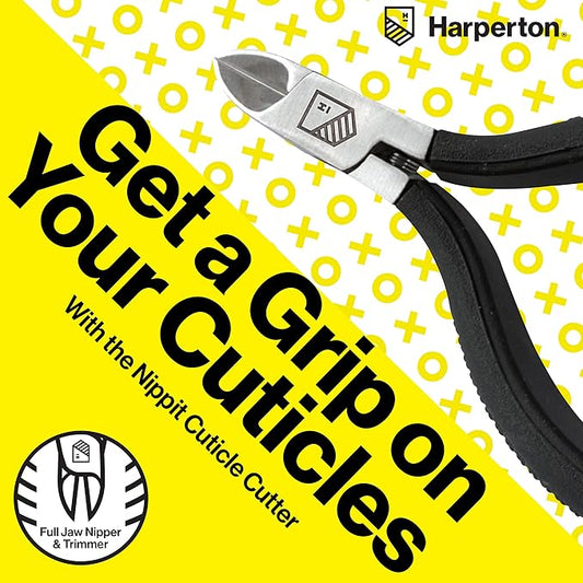 Harperton Cuticle Trimmer - Full Jaw Nipper and Trimmer, Non-Slip Cuticle Nipper Stainless Steel Cutter Fingernails and Toenails