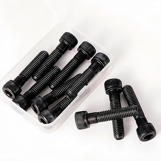 YIIFLY M12-1.75 x 65mm Socket Head Cap Screws, M12x1.75 Bolt,12.9 Grade Alloy Steel, Allen Socket Drive, Black Oxide Finish, Half Thread, Quantity 6