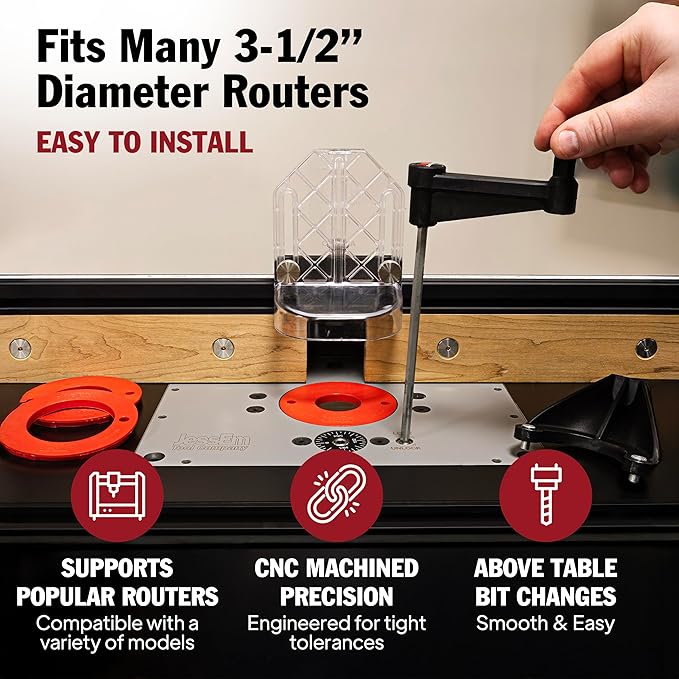 JessEm 02310 Rout-R-Lift II Router Lift For 3.5 Inch Diameter Motors