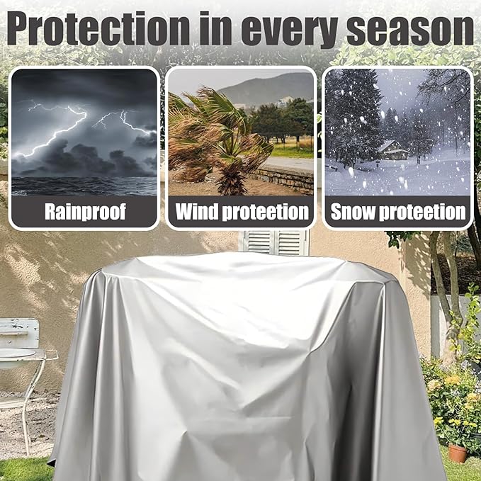 Jumbo Machine Cover - Breathable, Rust Preventing, Water & Dust Proof, Tear Resistant Silver (Silver+Black, 72.83*57.87)