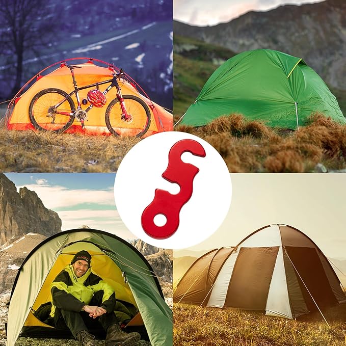SATINIOR Guyline Tensioner Aluminum Alloy Tent Cord Paracord Tensioner Guy Line Rope Adjusters Cord Tighteners for Outdoor Tent Camping Hiking Accessories