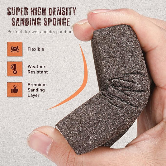 Sanding Sponge,Washable and Reusable Handmade Sandpaper Block竊똙ersatile Sanding Blocks for Wood, Drywall & Metal竊똕andpaper Blocks Pads Perfect for Smooth finishes (6 Pack 80 grit)