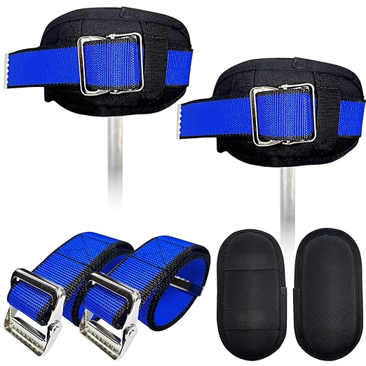 Drywall Stilt Replacement Parts - 2Pcs Replacement Straps + 2Pcs Comfort Stilt Pads Set 竊똍ylon Adjustable Stilt Leg Straps Protective Padded Leg Bands for Construction, Renovation