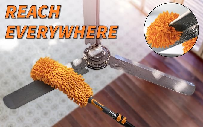 5-30 ft Long Telescopic Extension Pole // Multi-purpose Extendable Pole with Universal Twist-on Metal Tip // Lightweight and Sturdy // Best Telescoping Pole for Painting, Dusting and Window Cleaning