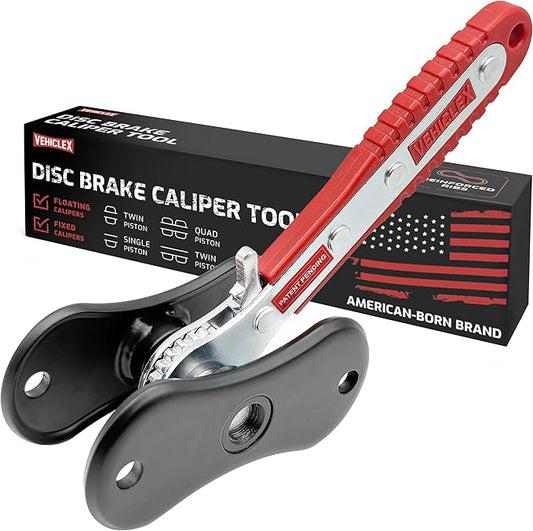 Vehiclex Brake Caliper Compression Tool ??Heavy Duty Brake Pad Spreader Tool with Ratcheting Handle & Rib-Reinforced Plates ??Caliper Piston Compressor Tool for Cars, SUVs, and Light Trucks