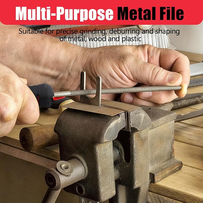 19Pcs Metal File Set,Files Tool Kit for Woodworking with Needle File,Flat,Round,Half-Round,Triangle Shapes,Brush & Carry Case for Sharpening,Wood and Steel Deburring,Craft