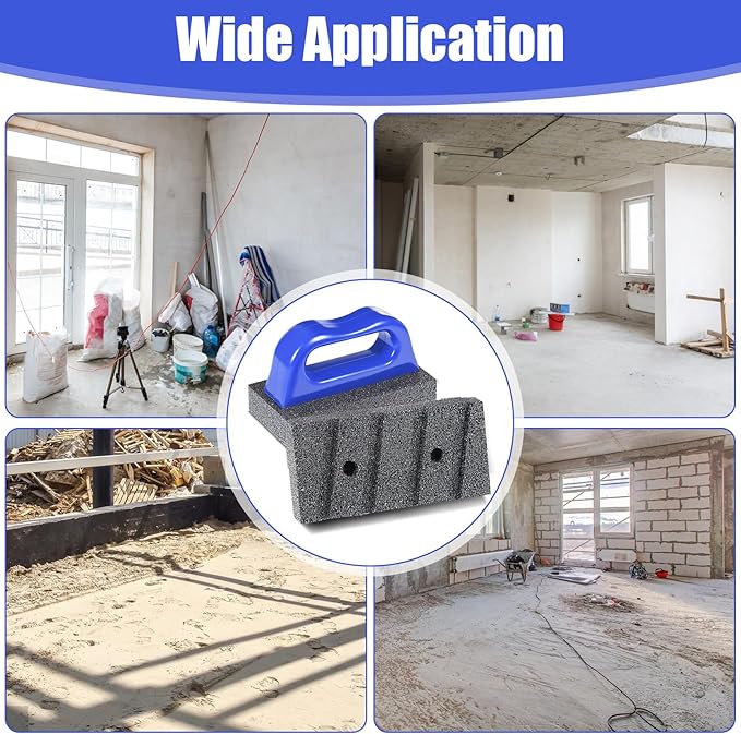 2 Pcs Rub Brick with Handle Concrete 20 Grit Masonry Tools Smoothing Cleaning Removing Marks Tool