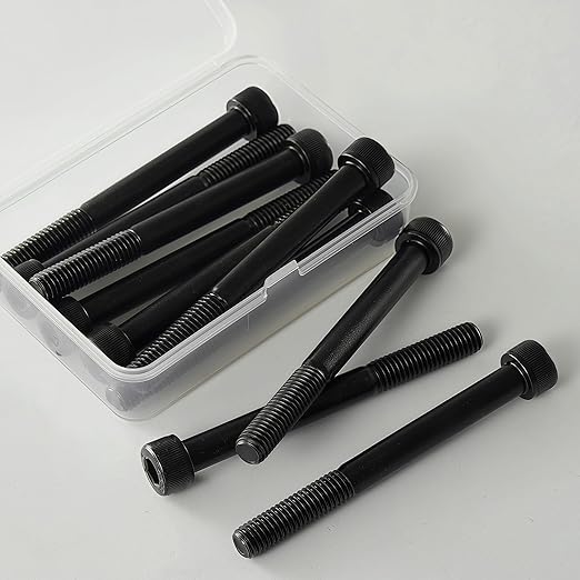 YIIFLY M10-1.5 x 80mm Socket Head Cap Screws, M10x1.5 Bolt,12.9 Grade Alloy Steel, Allen Socket Drive, Black Oxide Finish, Half Thread, Quantity 6