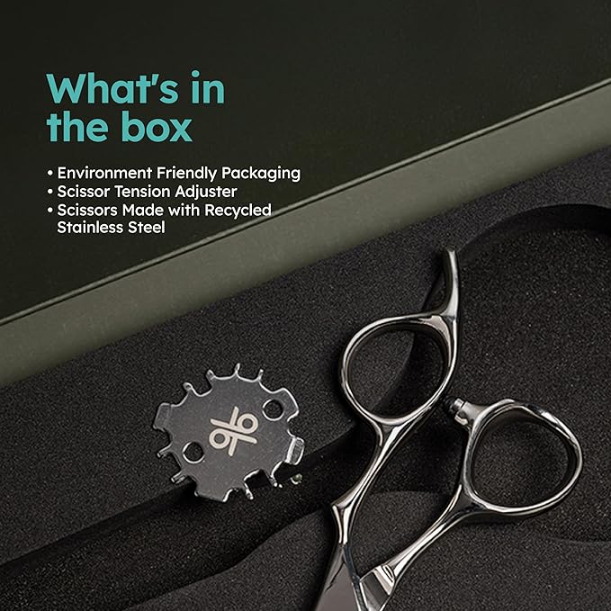 K9 6.5" Large Professional Hair Scissors ??Barber Shears Made with Premium VG10 Steel, Lightweight, Razor-Sharp, Handcrafted with Ergonomic Handle and Convex Blade for Comfort, Also Great for Home Use