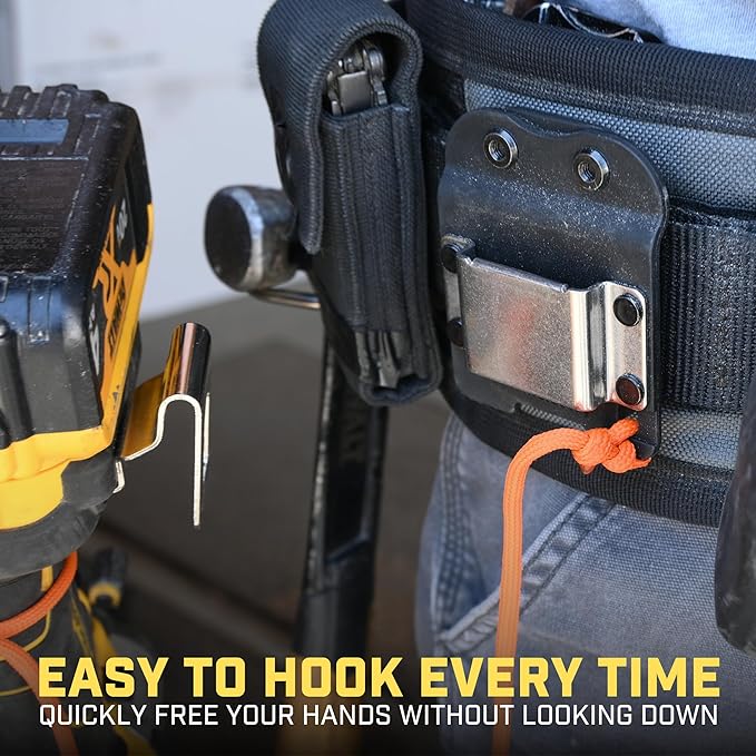 Holstery DriverMaster | Clip-On Tool Belt Drill Holder - Simple Hook Holster for Cordless Drill, Impact, Nailer, Tape Measure, or Any Tools with Hanger Clips