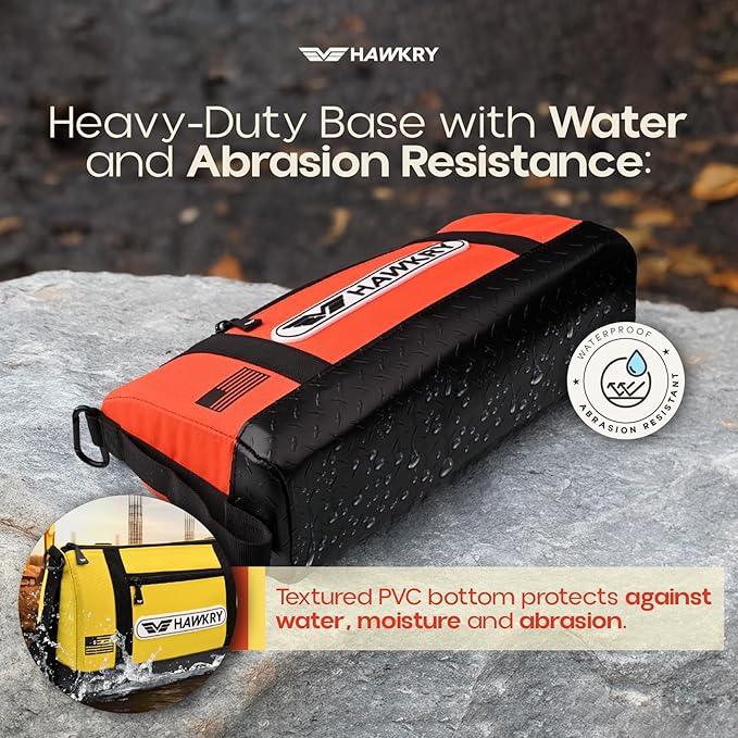 HAWKRY Oxford Waterproof Tool Bag set of 2 – Small Tool Bag and Tool Pouch, Fishing Bag, Travel Pouch, Compact, Durable Small Travel Bag, Multipurpose Tool Bags for Men for Work, Fishing and Travel
