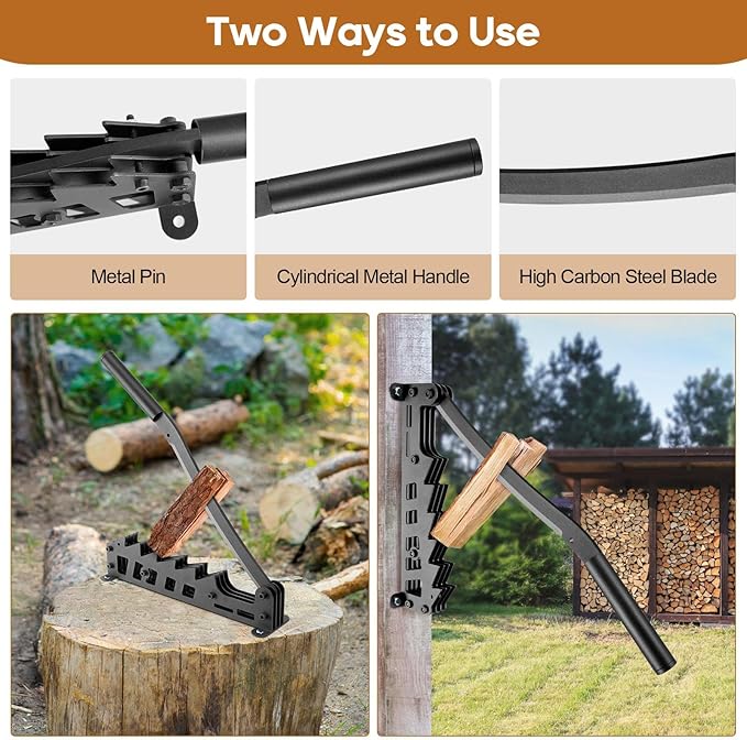 Wall Mounted Firewood Kindling Splitter - Unibody Structure Kindling Splitter for Wood, Manual Firewood Kindling Splitter for Soft Wood Indoor or Outdoor