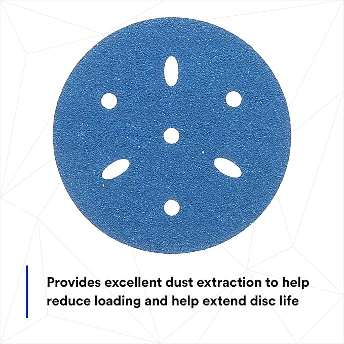 3m 3M-36142 Hookit Blue Abrasive Disc Multi-hole, 3 80 Grade