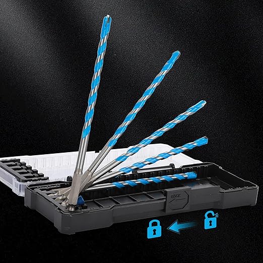 5PCS 1/4" Masonry Concrete Drill Bit Set,Tungsten Carbide Drill Bit Tip,Hex Shank Drill Bits Set for Tile,Brick,Marble,Plastic,Cement,Wood,Glass etc.