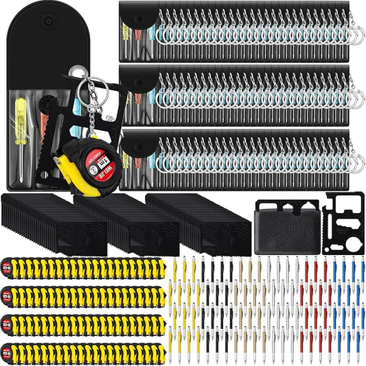 336 Pcs Mini Tape Screwdriver Keychain Set Valentine's Day Men Gifts Bulk Employee Appreciation Gift Bulk Multitool Pen Card for Adult Tool Party (Multicolor)