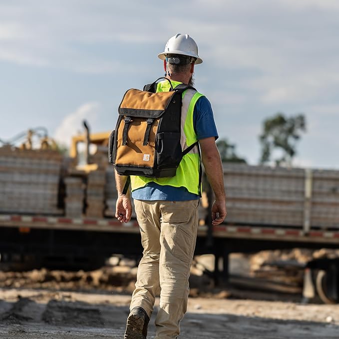 Carhartt Mens Station Tool Bag W/Adjustable Shoulder Straps, Durable, Water-Resistant Tool Organizer, Tool Backpack