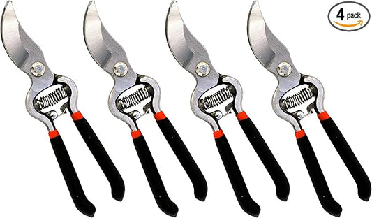 Garden Guru Classic Bypass Pruning Shears Clippers ??Heavy Duty Forged Steel Garden Pruners ??Safety Lock ??Non Slip Comfort Grips ??Cuts up to 1????Professional Bypass Pruners for Gardening (4 Pack)