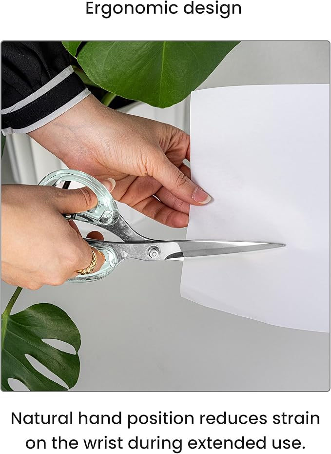 OfficeGoods 9??Stainless Steel Acrylic Scissors for Office and Home - Aesthetic and Sharp All Purpose Scissors, Perfect for Sewing, Arts and Crafts - Silver