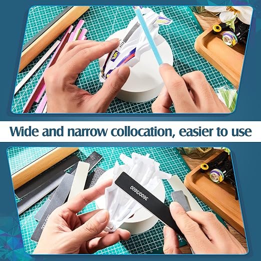 Honoson 70 Pcs Sanding Sticks Polishing Sticks Fine Sanding Twig Coded Abrasive Sand Twig for Plastic Model Assorted Metal and Wood Sand Tool Accessory for Craft(High Grits Rating,Simple)