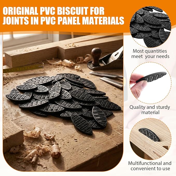 Cost-Effective Biscuit Joiner Kit - 100Pcs Durable Plastic Joining Biscuits & Self-Clamping Plates for Woodworking Projects, Furniture, Door Frames