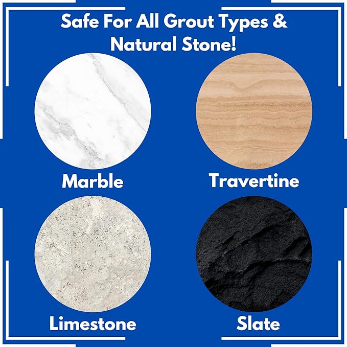 Granite Plus (Cleaner & Sealer) Deep Cleans & Seals All Natural Stone Countertops + Ultimate Grout Cleaner with Brush ??Safe for Natural Stone - Acid Free - Lifts Dirt & Stains (2pack)