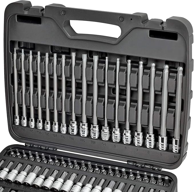 CARBYNE 84-Piece Master Hex & Torx Bit Socket Set & External-Torx Socket Set | S2 Steel Bits, CrV Steel Sockets, Corrosion Resistance, Durable Case | 1/4", 3/8" & 1/2" Dr.