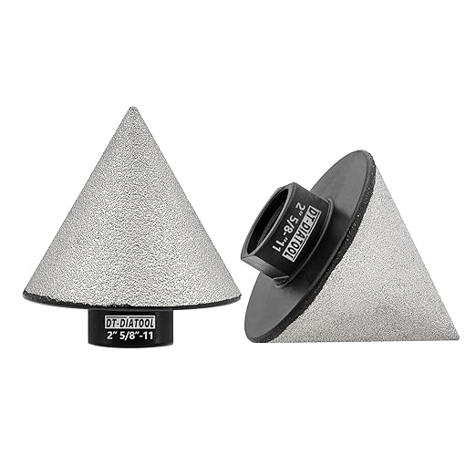 DT-DIATOOL Diamond Beveling Chamfer Bits for Granite Marble Tiles Existing Holes Enlarging Polishing Shaping Size of 0 to 2 Inch Pack of 2