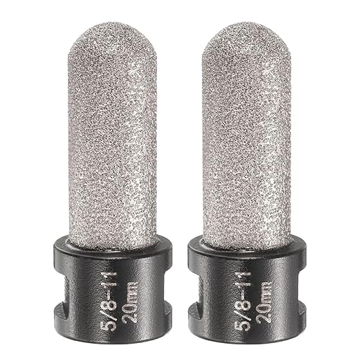 HARFINGTON 2pcs Diamond Finger Bit 20mm Dia Dry Core with 5/8"-11 Thread Diamond Chamfer Bit for Enlarging Shaping Milling Existing Holes on Porcelain Tile Ceramic Marble Countertop, Black