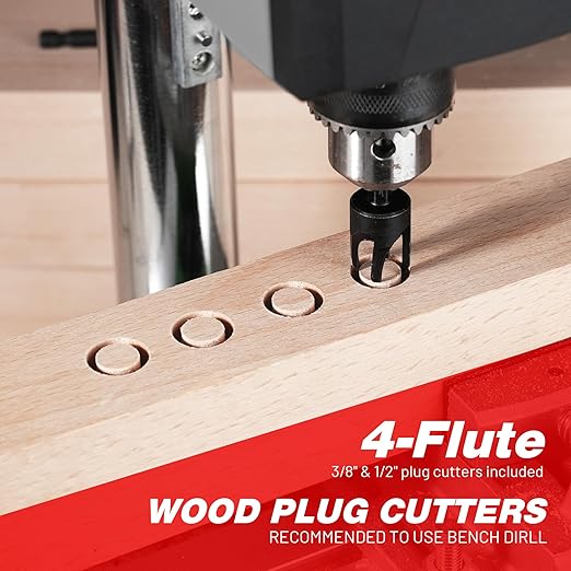 EZARC Countersink Drill Bit Set, 22 PCS Counter Sink Drill Bit with 2 Wood Plug Cutters, Magnetic Extension Bit Holder, Screwdriver Bits, 1/4" Hex Shank for Woodworking with Storage Box