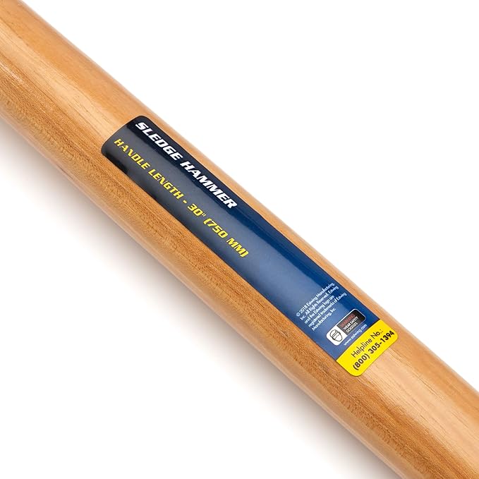 Estwing 6-Pound Hard Face Sledge Hammer - 30-Inch Hickory Handle, Ergonomic Grip, Durable Construction for Demolition & Stake Driving
