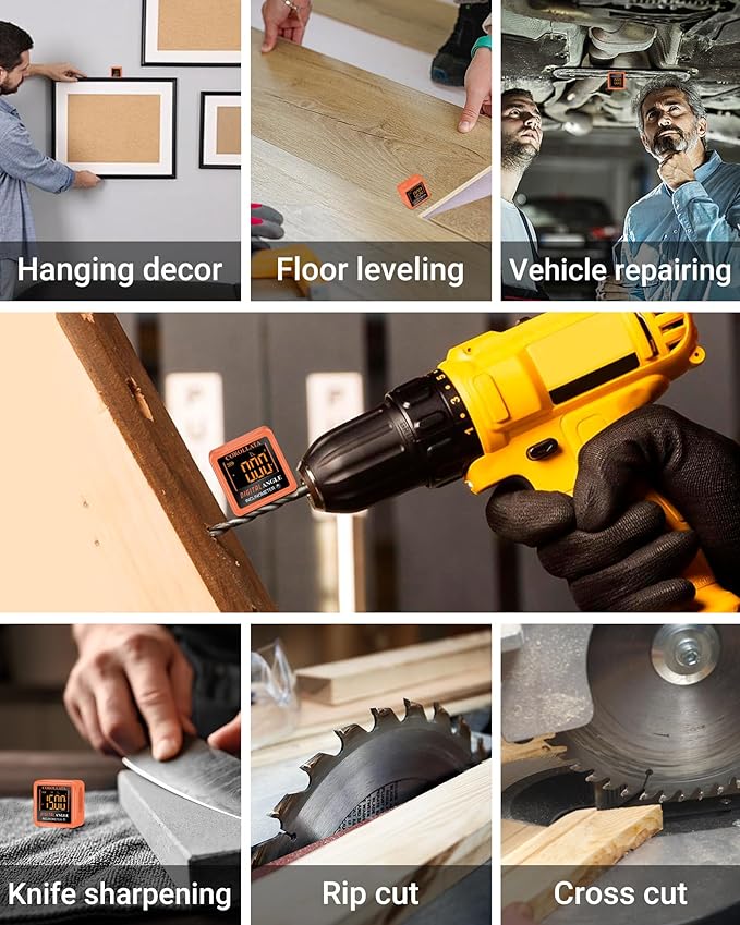 Mini Digital Angle Finder Gauge - Magnetic Torpedo Level Tool with LCD Display Precision Protractor for Table Saw, Miter竊똏ipes, Inclinometer Pocket Wood Working Measuring