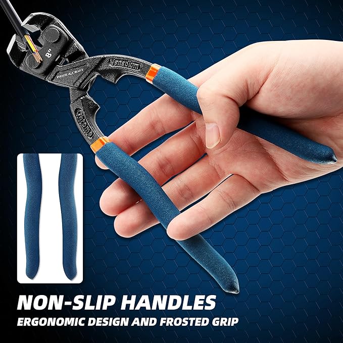 PRIDE&CRAFT 8 inches Nail Puller Heavy Duty Carpenters Pliers Tool with CR-V steel Construction, Nail Remover, End Cutting Pliers, Staple Puller for Woodworking, Framing, and Home Repair