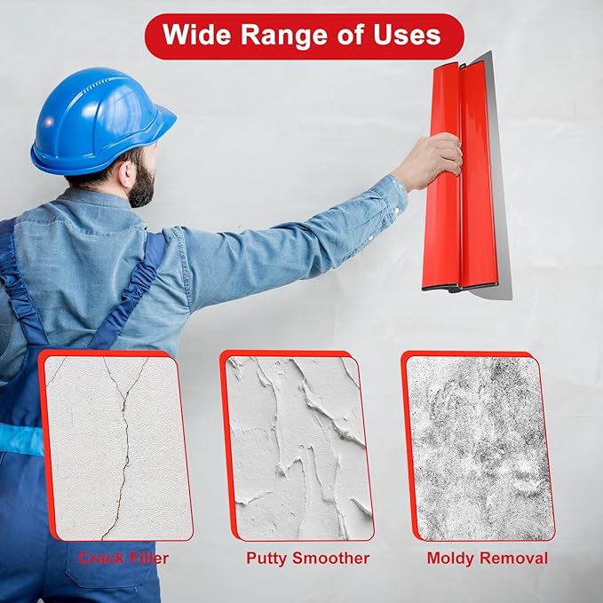 Drywall Skimming Blade Set with Portable Case, 10??16??24??32??Skimming Blades, 7??9??Drywall Compound Rollers, a Extension Handle and Three Drywall Tools for Drywall/Plaster/Wallboard