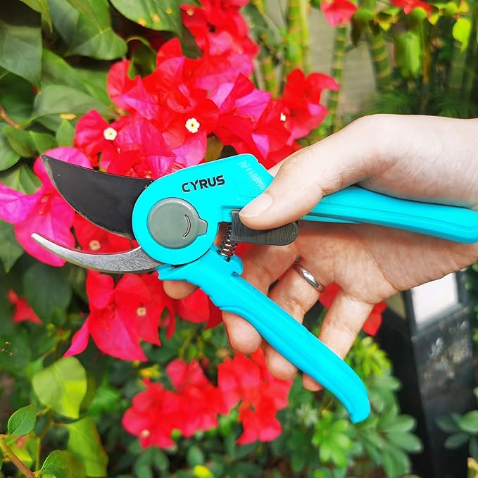 8??Pruning Shears for Gardening Stainless Steel Gardening Hand Pruner, Bypass Pruning Shears Steel Blades with Adjustable Up to 3/4" Cut, Non-stick Coating