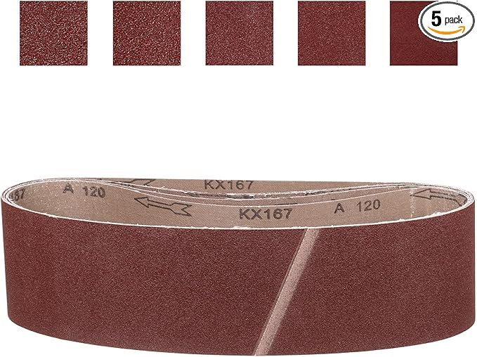 4 x 36 Inch Sanding Belt, 5 Pcs 60/80/120/240/320 Grit Knife Sharpener Belts Work Sharpening for Belt Sander Knife Carving Tool Metal Working