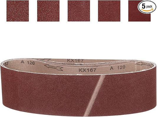 4 x 36 Inch Sanding Belt, 5 Pcs 60/80/120/240/320 Grit Knife Sharpener Belts Work Sharpening for Belt Sander Knife Carving Tool Metal Working
