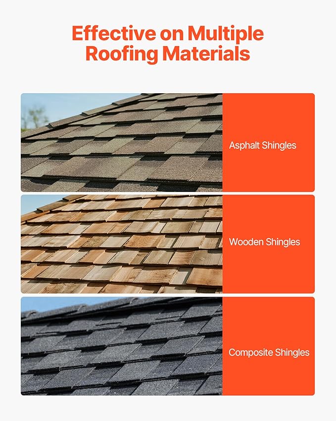 VEVOR Shingle Shovel 1 Pack, D-Grip Handle Shingle Roof Ripper, High Hardness 45# Steel & Lightweight Easy Tearing Off Roofing & Nails Tool, Ideal for Commercial and Residential Use,Orange