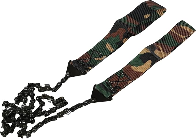 Pocket Chainsaw - Razor Sharp Self Cleaning 25.5 In Portable Hand Saw Survival Gear with Black Holster for Camping, Hunting, Hiking | Pocket-sized 25.5” Emergency Wilderness Survival Chain Saw (Green)