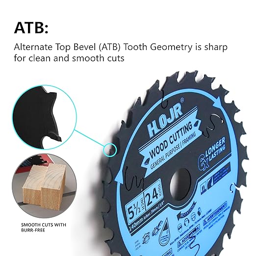 10-Pack 4-1/2 Inch 24-Tooth 20mm Arbor Circular Saw Blade,Framing/General Purpose Wood Cutting Saw Blade,with Non-Stick Coating - TF, 4-1/2" 24T 20mm